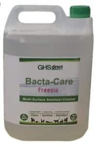 Bacta-Care products are used to disinfect the kennels and cattery and equipment. It is also available for purchase in our shop